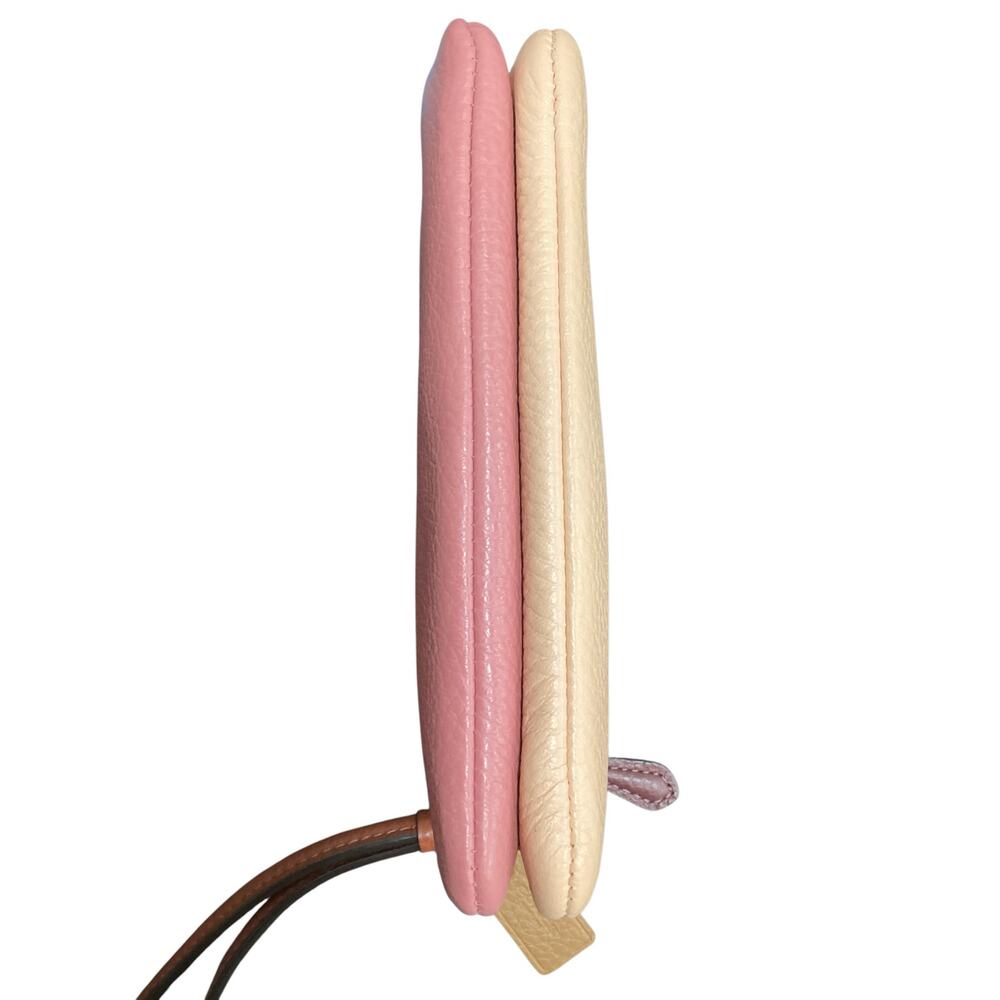 NWT Coach Wristlet/ Wallet Women’s One Size Double Corner Zip Pink And Orange - Picture 7 of 10